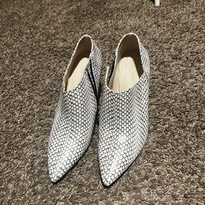 Black and white heels